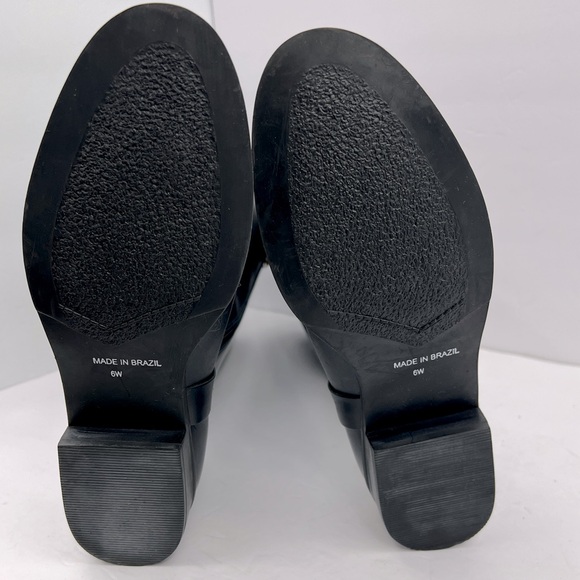 STEVEN BY STEVE MADDEN, LEATHER ZIPPER KNEE HIGH RIDING BOOTS, BLACK SIZE 6W - Picture 10 of 13